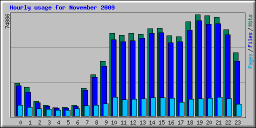 Hourly usage for November 2009