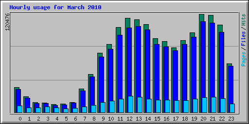 Hourly usage for March 2010